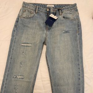 NWT ZARA Real Premium High Rise Ripped Jeans